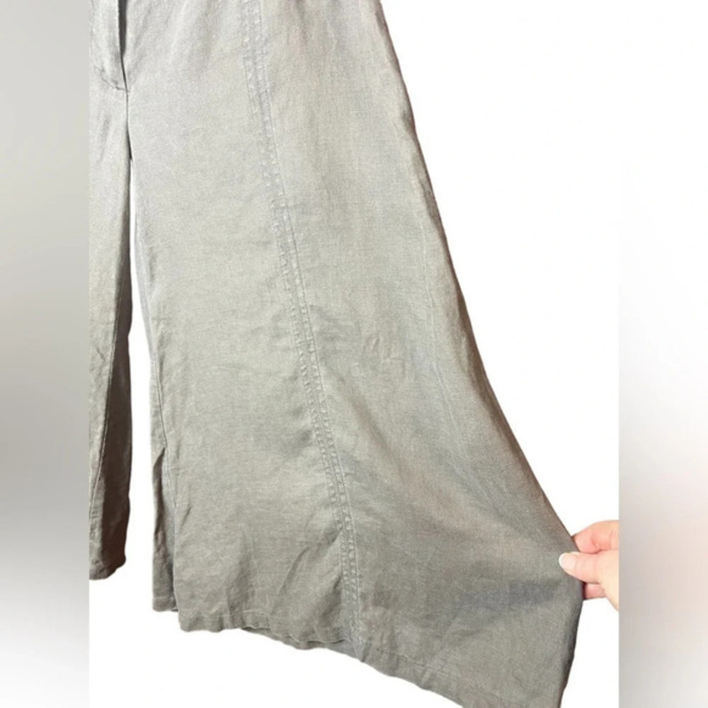 Forever 21 Linen Wide Left Coloutte Contemporary High Waist Chocolate Brown - Picture 4 of 13